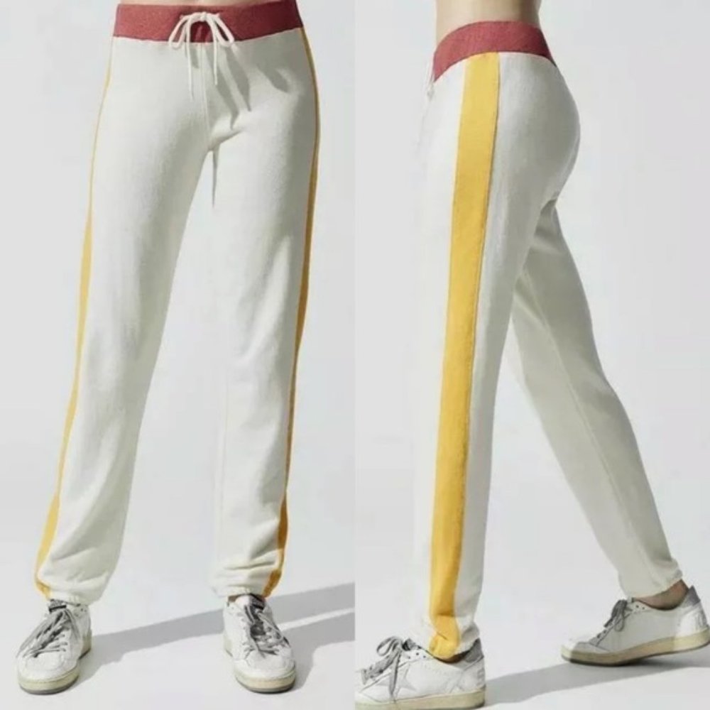 Monrow Color Block Vintage Sweat Pants Medium has small stain at knee.